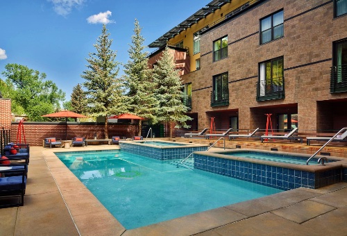 The pool at The Limelight Hotel Aspen